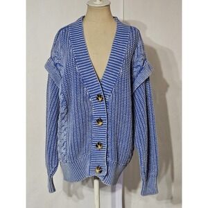 Driftwood Chunky Knit Oversized V-neck Button Cardigan Sweater Size Medium